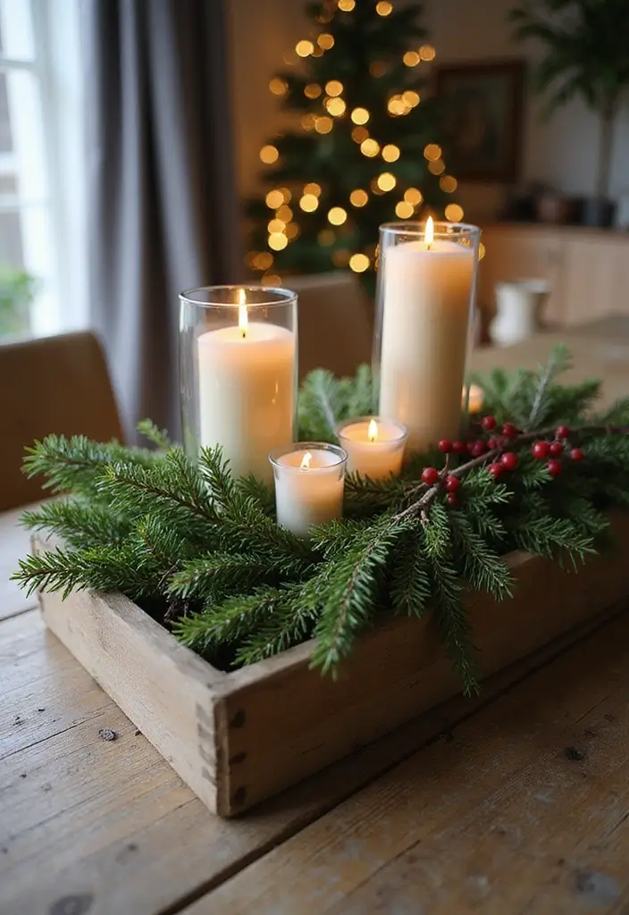 28 Christmas Centerpiece Ideas That Elevate Any Table 4 28 Christmas Centerpiece Ideas That Elevate Any Table - 4. Wooden Box Centerpiece