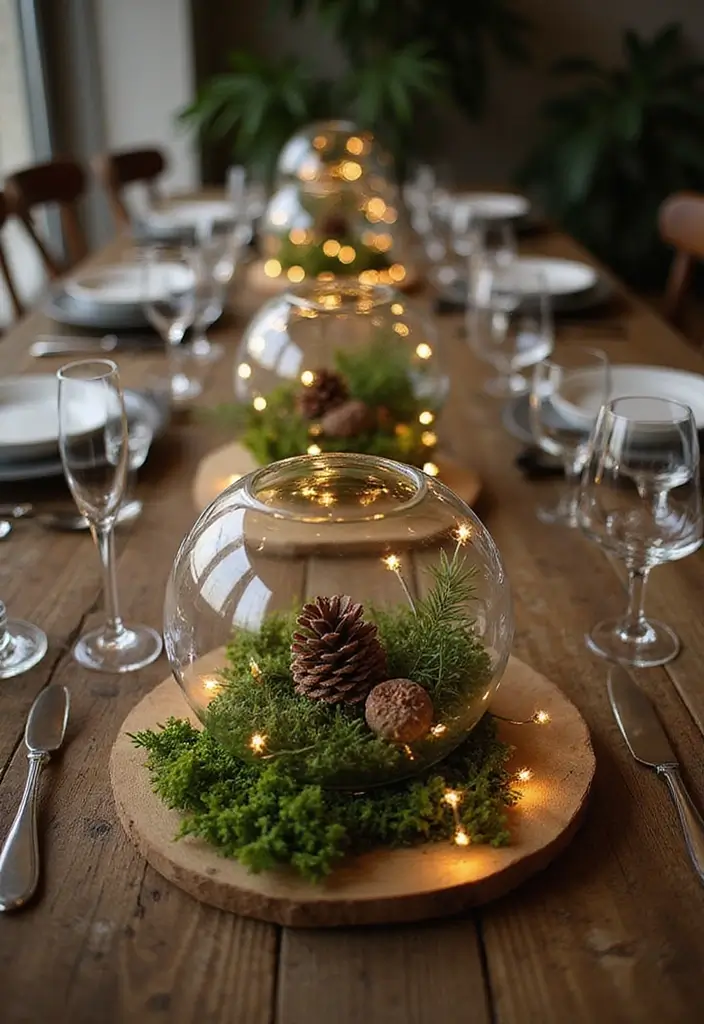 28 Christmas Centerpiece Ideas That Elevate Any Table 5 28 Christmas Centerpiece Ideas That Elevate Any Table - 5. Elegant Glass Terrariums