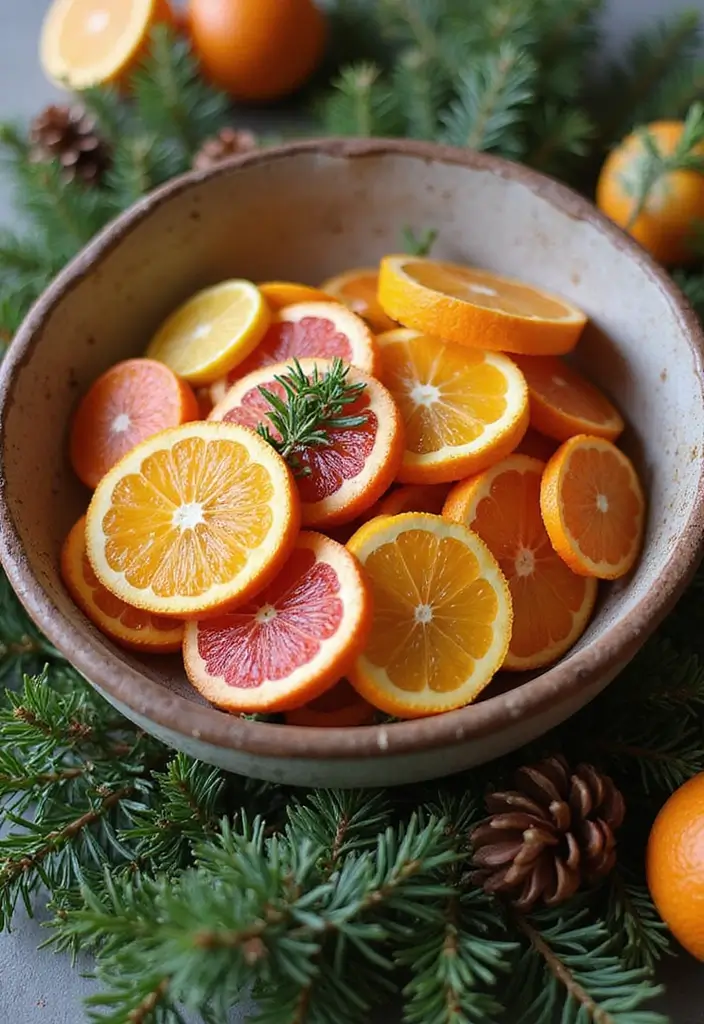28 Christmas Centerpiece Ideas That Elevate Any Table 6 28 Christmas Centerpiece Ideas That Elevate Any Table - 6. Citrus Slice Accents