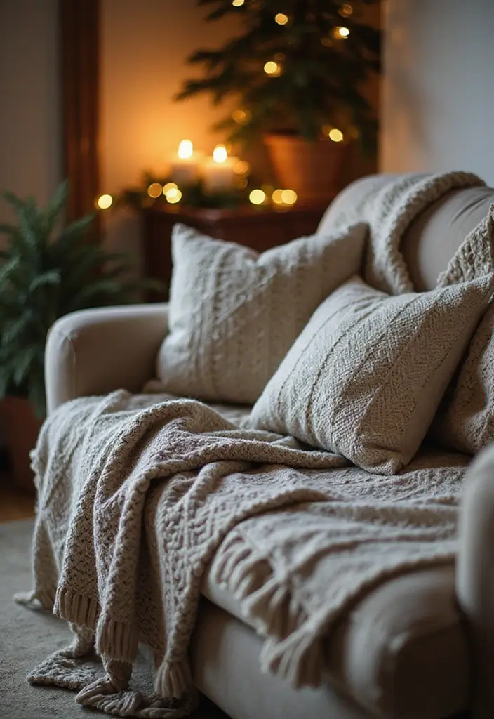 28 Christmas Room Ideas That Feel Cozy & Bright 2 28 Christmas Room Ideas That Feel Cozy & Bright - 2. Warm Textiles for a Cozy Atmosphere