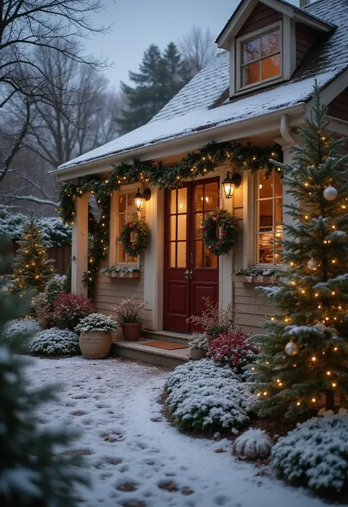 28 Christmas Room Ideas That Feel Cozy & Bright 27 28 Christmas Room Ideas That Feel Cozy & Bright - 27. Seasonal Garden Decor
