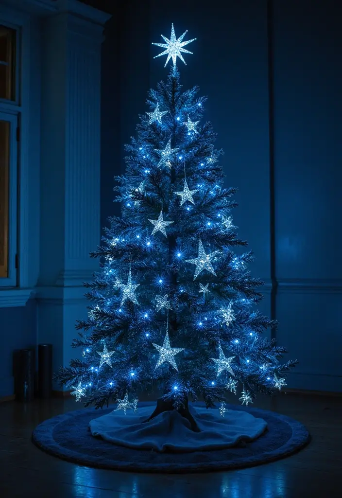 28 Christmas Tree Color Theme Ideas You’ll Want to Copy - 16. Magical Midnight