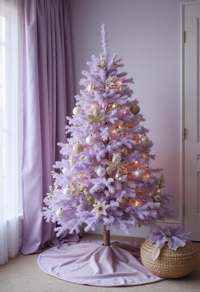 28 Christmas Tree Color Theme Ideas You’ll Want to Copy - 18. Lovely Lavender