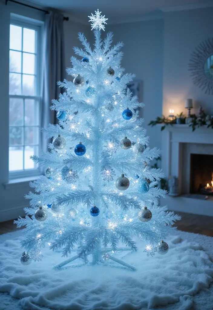28 Christmas Tree Color Theme Ideas You’ll Want to Copy - 2. Frosty Winter Wonderland
