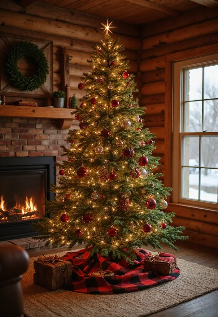 28 Christmas Tree Color Theme Ideas You’ll Want to Copy - 20. Cozy Cabin