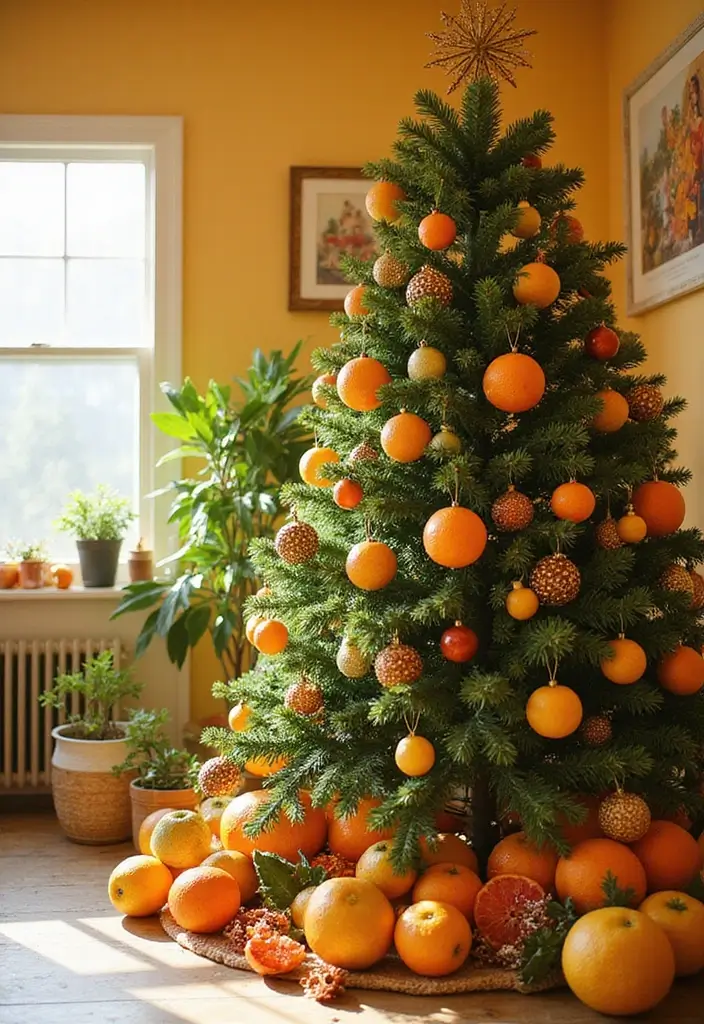 28 Christmas Tree Color Theme Ideas You’ll Want to Copy - 24. Sun-kissed Citrus