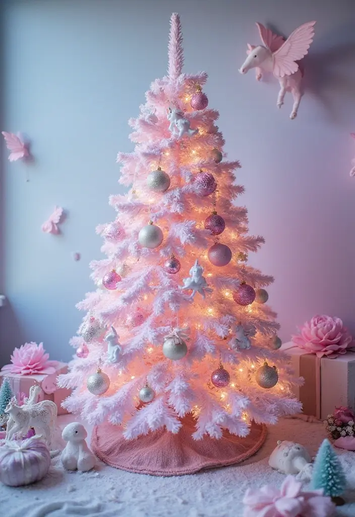 28 Christmas Tree Color Theme Ideas You’ll Want to Copy - 27. Magical Unicorn
