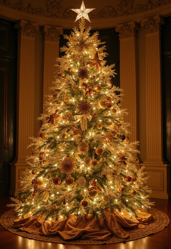 28 Christmas Tree Color Theme Ideas You’ll Want to Copy - 28. Gilded Glam