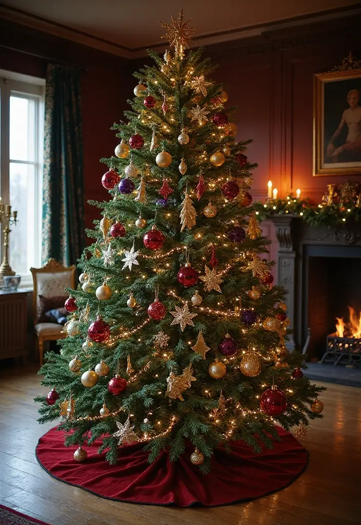 28 Christmas Tree Color Theme Ideas You’ll Want to Copy - 7. Jewel Tones Delight