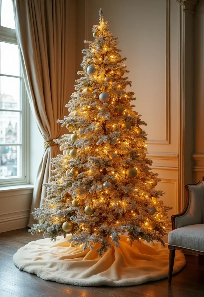 28 Christmas Tree Color Theme Ideas You’ll Want to Copy - 9. Glamorous Gold and White