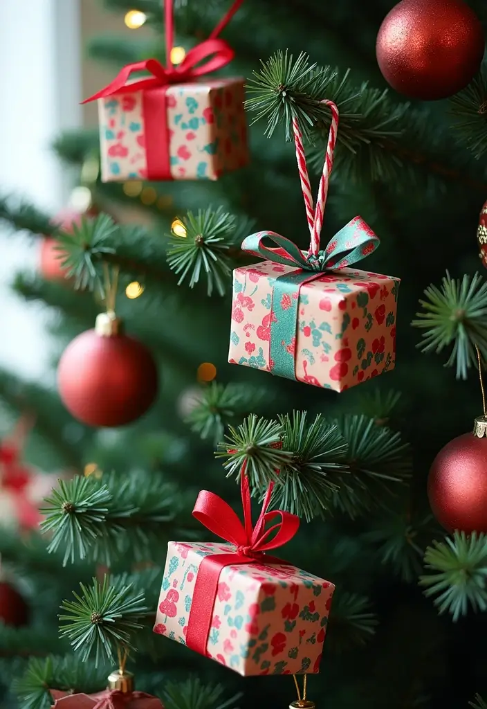 28 Christmas Tree Decoration Ideas That Spark Joy 23 28 Christmas Tree Decoration Ideas That Spark Joy - 23. DIY Gift Wrap Ornaments