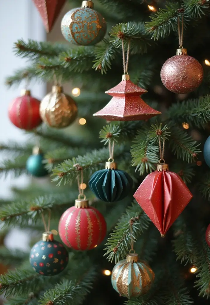 28 Christmas Tree Decoration Ideas That Spark Joy 4 28 Christmas Tree Decoration Ideas That Spark Joy - 4. Handmade Paper Ornaments