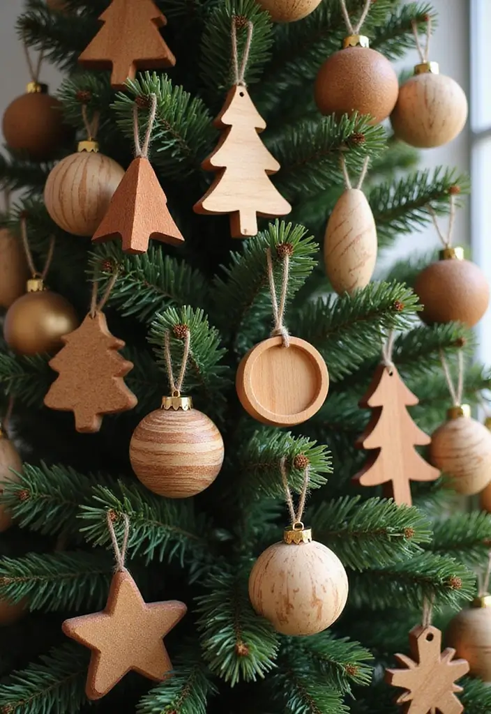 28 Christmas Tree Decoration Ideas That Spark Joy 6 28 Christmas Tree Decoration Ideas That Spark Joy - 6. Wooden Ornaments