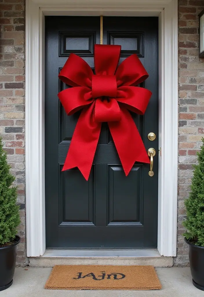 28 Door Christmas Decoration Ideas Everyone Will Notice 11 28 Door Christmas Decoration Ideas Everyone Will Notice - 11. Festive Bow Door Decor