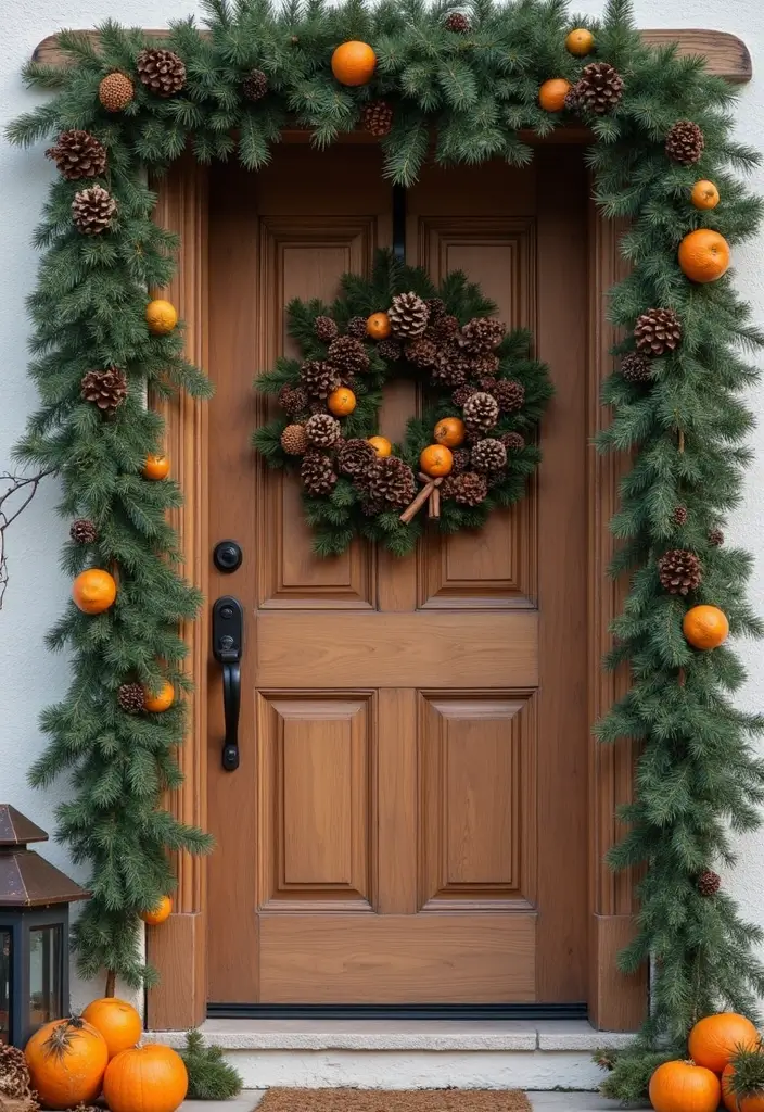 28 Door Christmas Decoration Ideas Everyone Will Notice 2 28 Door Christmas Decoration Ideas Everyone Will Notice - 2. Natural Pinecone Garlands