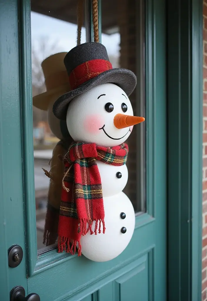 28 Door Christmas Decoration Ideas Everyone Will Notice 20 28 Door Christmas Decoration Ideas Everyone Will Notice - 20. Cheerful Snowman Door Decor