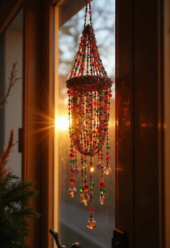 28 Door Christmas Decoration Ideas Everyone Will Notice 25 28 Door Christmas Decoration Ideas Everyone Will Notice - 25. Colorful Beaded Door Hanger