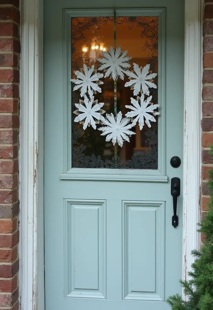 28 Door Christmas Decoration Ideas Everyone Will Notice 26 28 Door Christmas Decoration Ideas Everyone Will Notice - 26. Handcrafted Snowflake Decor