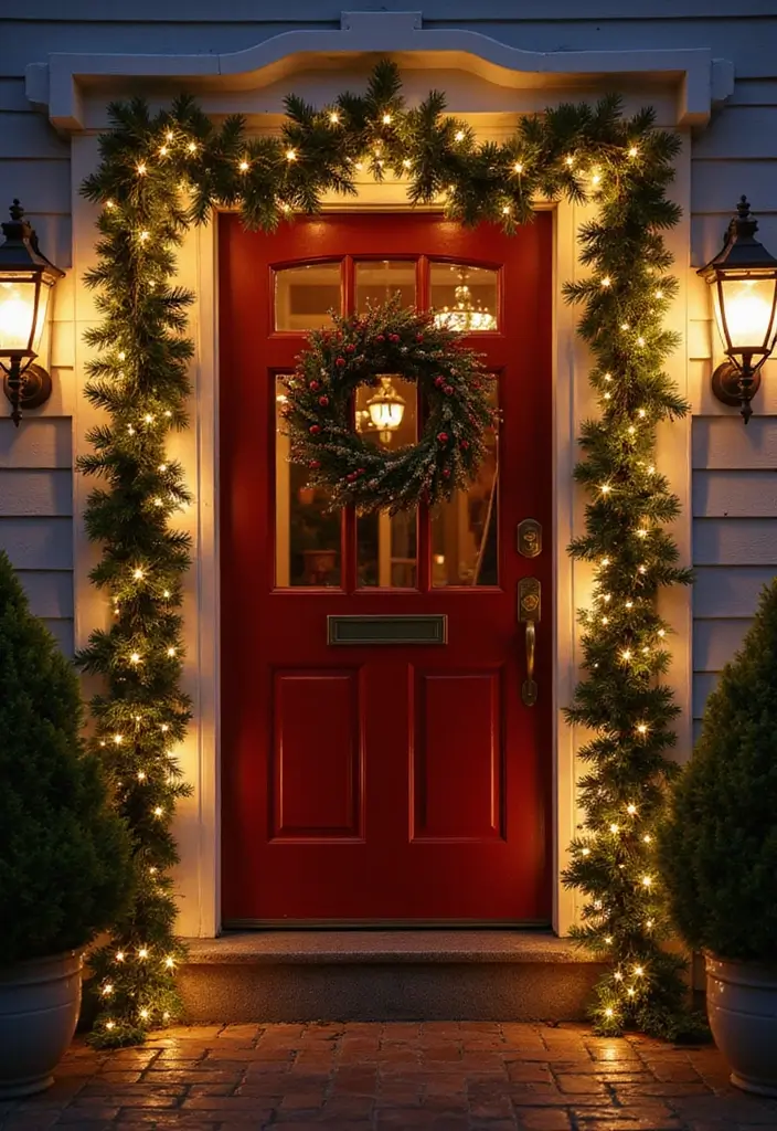 28 Door Christmas Decoration Ideas Everyone Will Notice 28 28 Door Christmas Decoration Ideas Everyone Will Notice - 28. Glimmering Holiday Garland