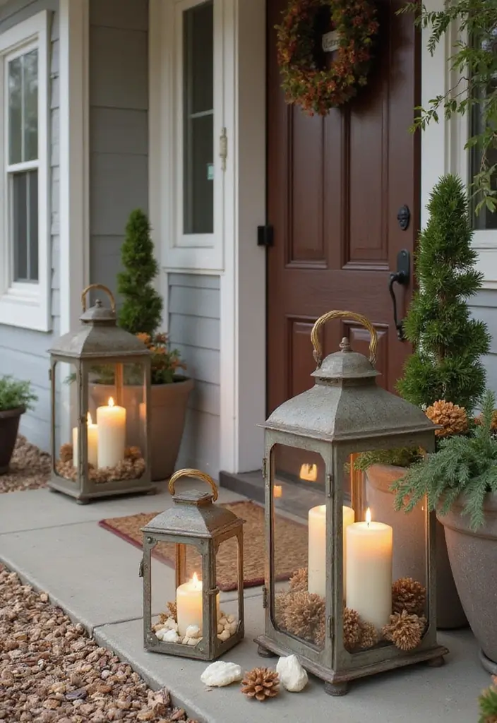 28 Door Christmas Decoration Ideas Everyone Will Notice 7 28 Door Christmas Decoration Ideas Everyone Will Notice - 7. Seasonal Lantern Displays