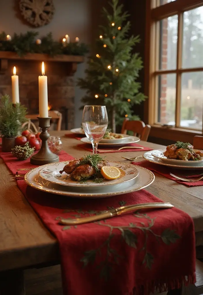 28 Festive Table Noël Decoration Ideas for Inspiration 11 28 Festive Table Noël Decoration Ideas for Inspiration - 11. Festive Table Cloths