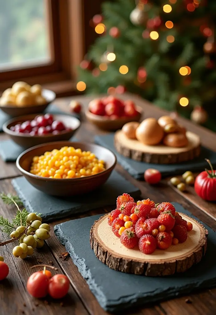 28 Festive Table Noël Decoration Ideas for Inspiration 12 28 Festive Table Noël Decoration Ideas for Inspiration - 12. Creative Serving Platters