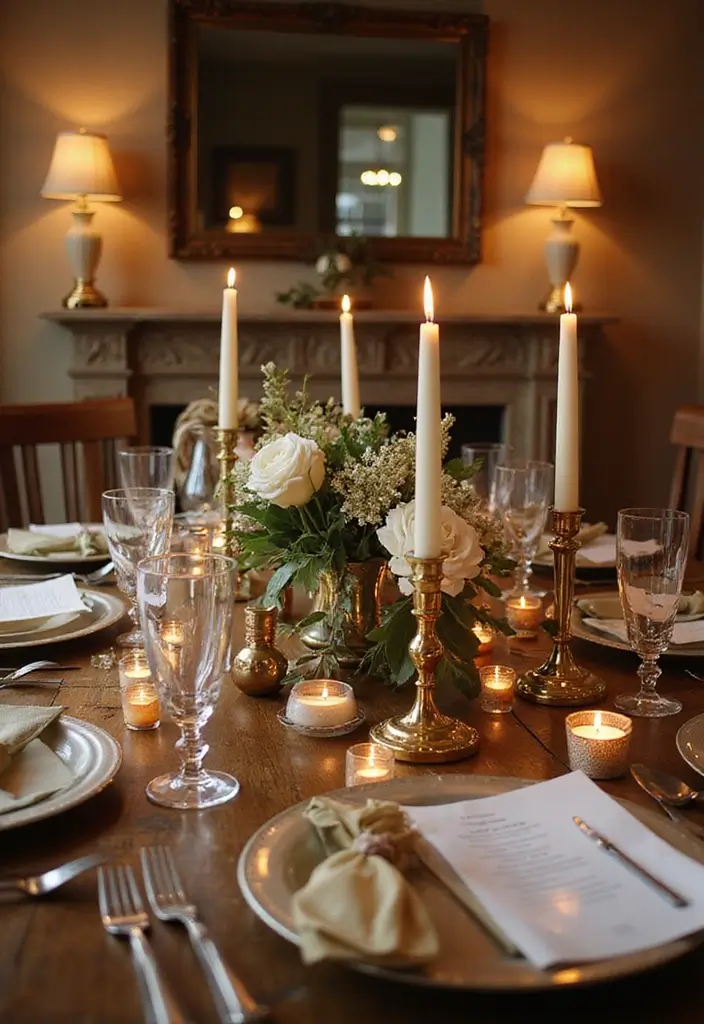 28 Festive Table Noël Decoration Ideas for Inspiration 21 28 Festive Table Noël Decoration Ideas for Inspiration - 21. Elegant Table Mirrors