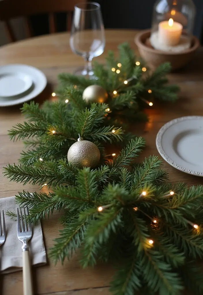 28 Festive Table Noël Decoration Ideas for Inspiration 4 28 Festive Table Noël Decoration Ideas for Inspiration - 4. Seasonal Greenery Garland