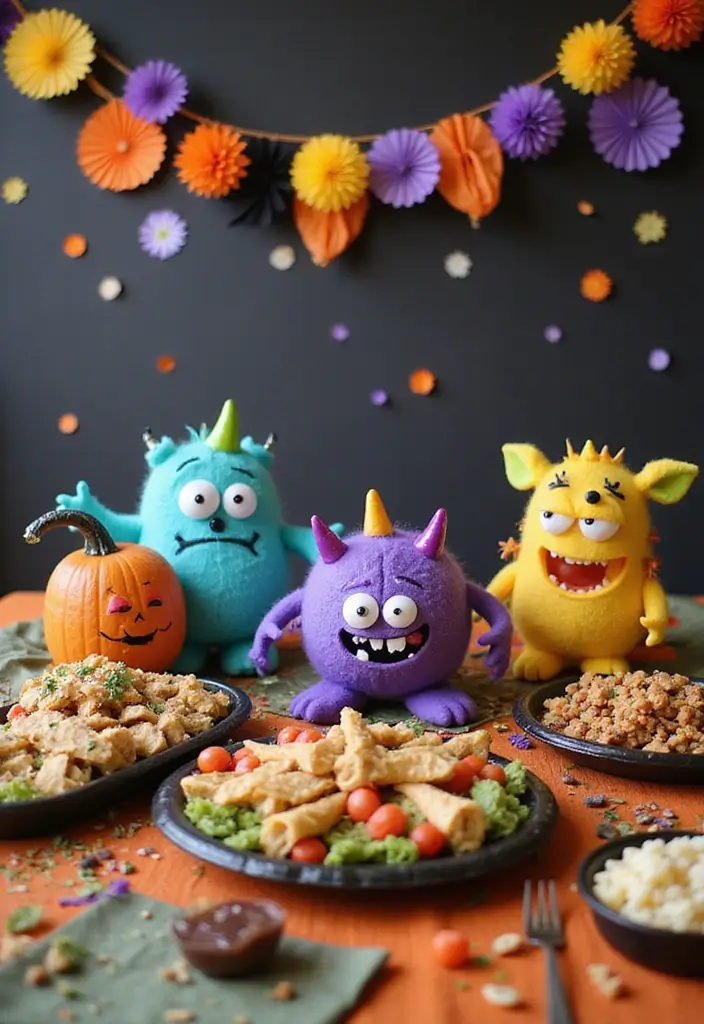 28 Halloween Table Décor Ideas for Every Gathering 14 28 Halloween Table Décor Ideas for Every Gathering - 14. Monster Mash Bash