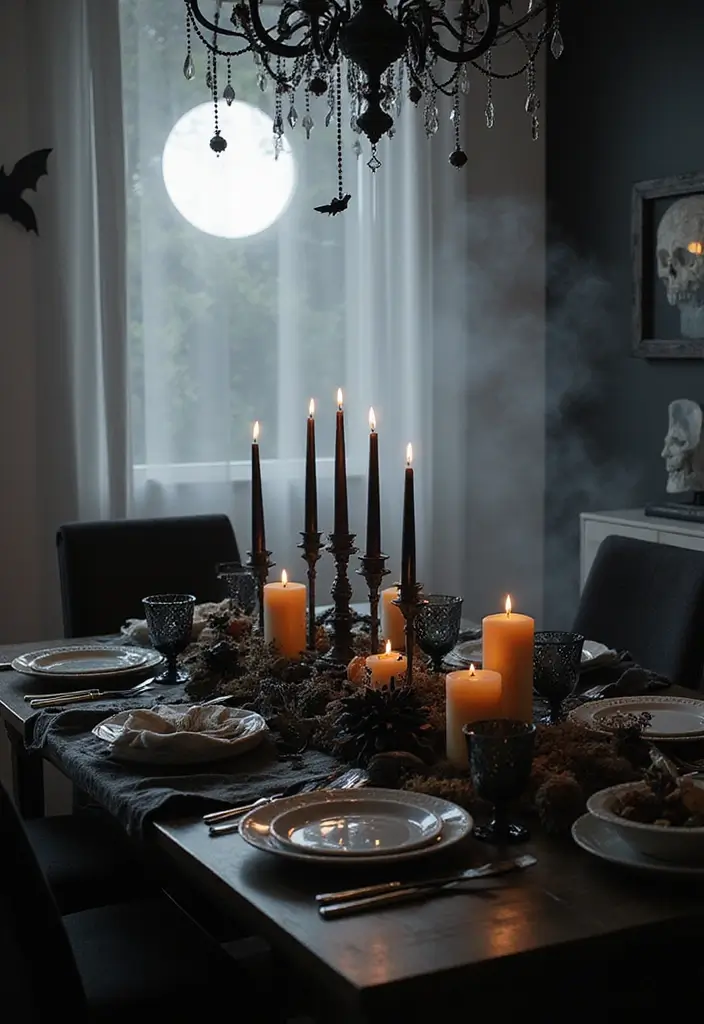 28 Halloween Table Décor Ideas for Every Gathering 17 28 Halloween Table Décor Ideas for Every Gathering - 17. Spooky Silhouettes