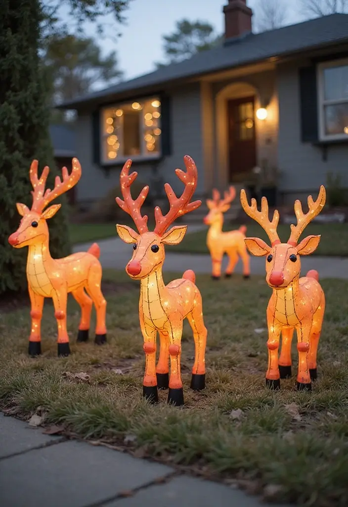 28 Outdoor Christmas House Decoration Ideas That Shine 23 28 Outdoor Christmas House Decoration Ideas That Shine - 23. Reindeer Decor