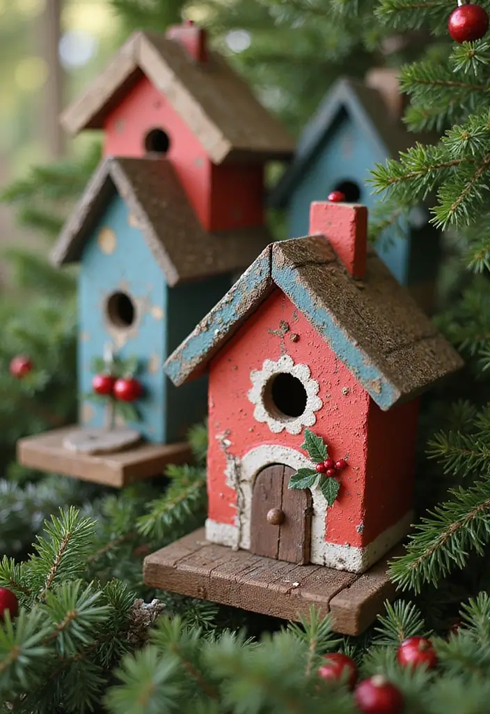 28 Outdoor Christmas House Decoration Ideas That Shine 24 28 Outdoor Christmas House Decoration Ideas That Shine - 24. Seasonal Birdhouses