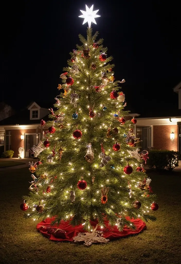 28 Outdoor Christmas House Decoration Ideas That Shine 27 28 Outdoor Christmas House Decoration Ideas That Shine - 27. Unique Christmas Tree Displays