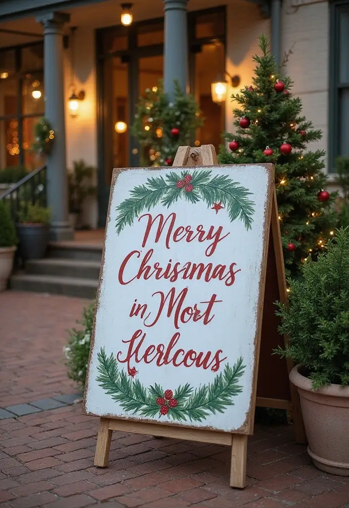 28 Outdoor Christmas House Decoration Ideas That Shine 28 28 Outdoor Christmas House Decoration Ideas That Shine - 28. Seasonal Signage