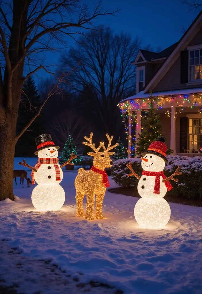 28 Outdoor Christmas House Decoration Ideas That Shine 3 28 Outdoor Christmas House Decoration Ideas That Shine - 3. Winter Wonderland Yard Displays