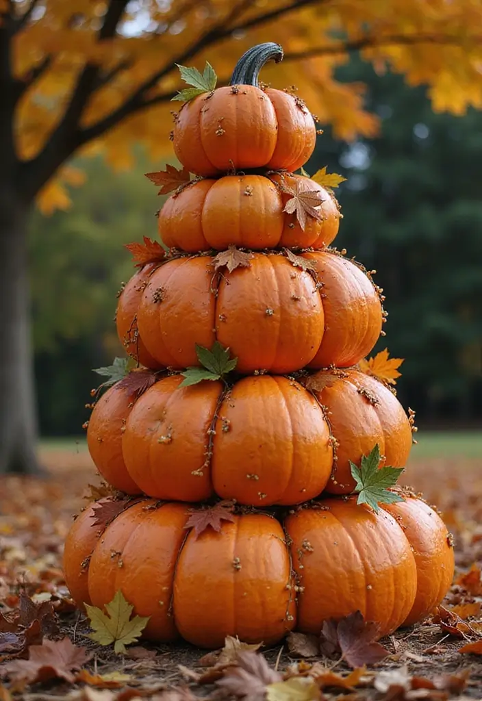 28 Simple Halloween Decoration Ideas That Still Impress 10 28 Simple Halloween Decoration Ideas That Still Impress - 10. Whimsical Pumpkin Topiary