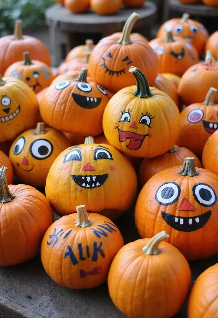 28 Simple Halloween Decoration Ideas That Still Impress 12 28 Simple Halloween Decoration Ideas That Still Impress - 12. Painted Pumpkins