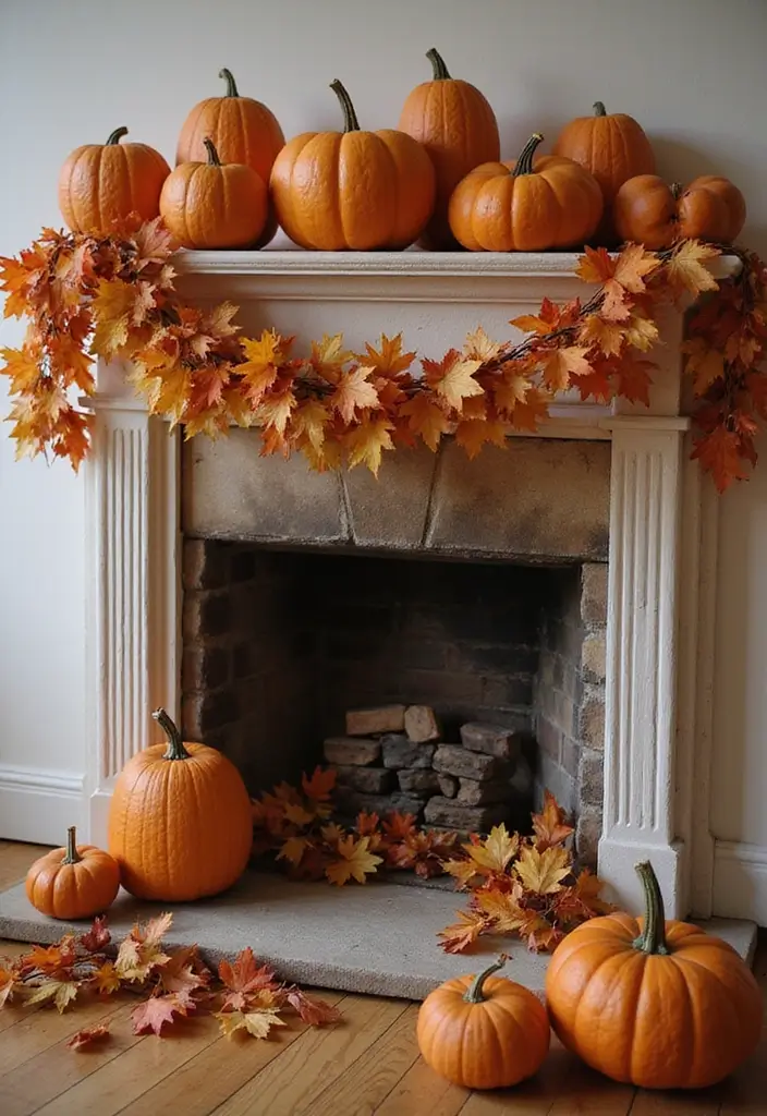28 Simple Halloween Decoration Ideas That Still Impress 14 28 Simple Halloween Decoration Ideas That Still Impress - 14. Pumpkin Garland