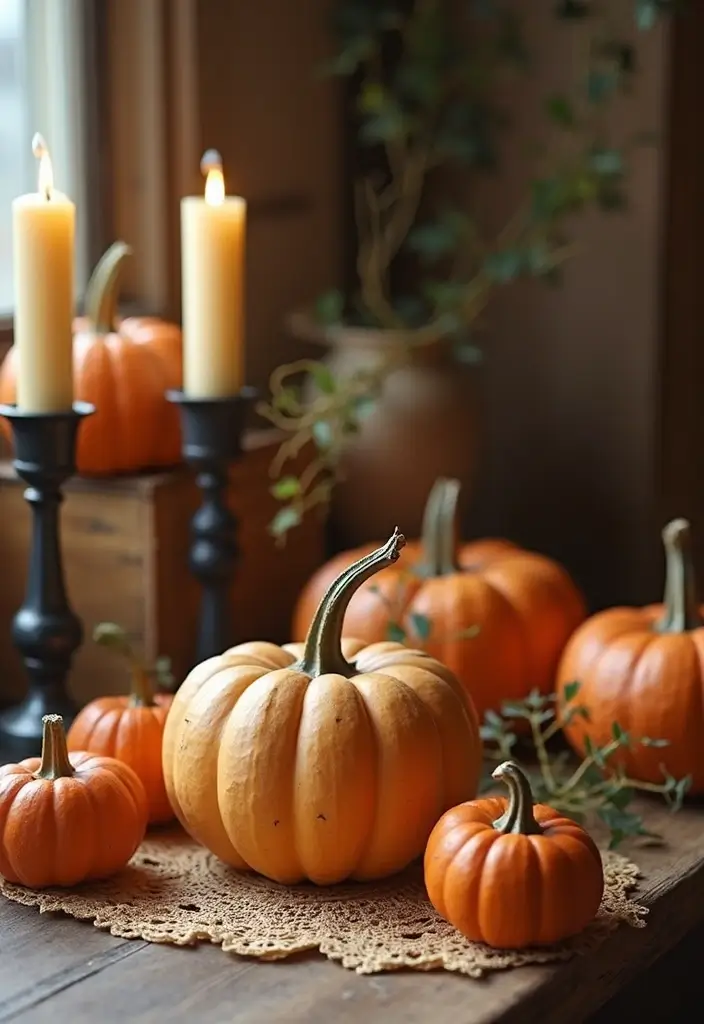 28 Simple Halloween Decoration Ideas That Still Impress 20 28 Simple Halloween Decoration Ideas That Still Impress - 20. Vintage Pumpkin Decor