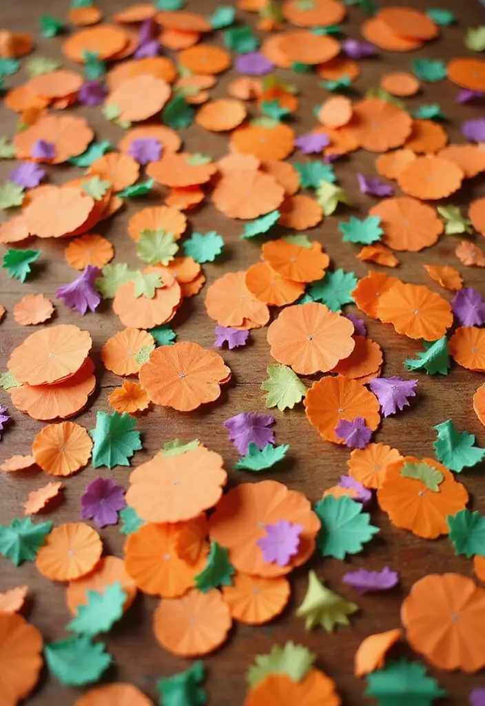 28 Simple Halloween Decoration Ideas That Still Impress 21 28 Simple Halloween Decoration Ideas That Still Impress - 21. Pumpkin Confetti