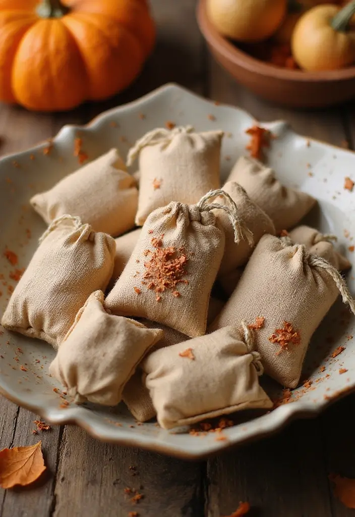 28 Simple Halloween Decoration Ideas That Still Impress 23 28 Simple Halloween Decoration Ideas That Still Impress - 23. Pumpkin Spice Sachets