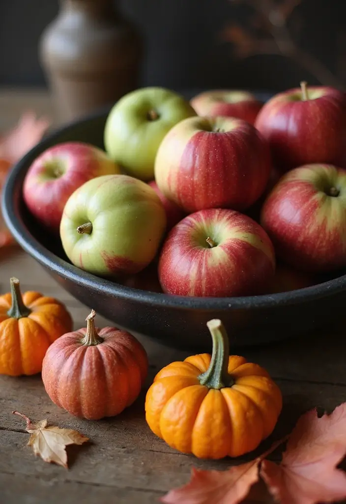 28 Simple Halloween Decoration Ideas That Still Impress 27 28 Simple Halloween Decoration Ideas That Still Impress - 27. Pumpkin and Apple Display