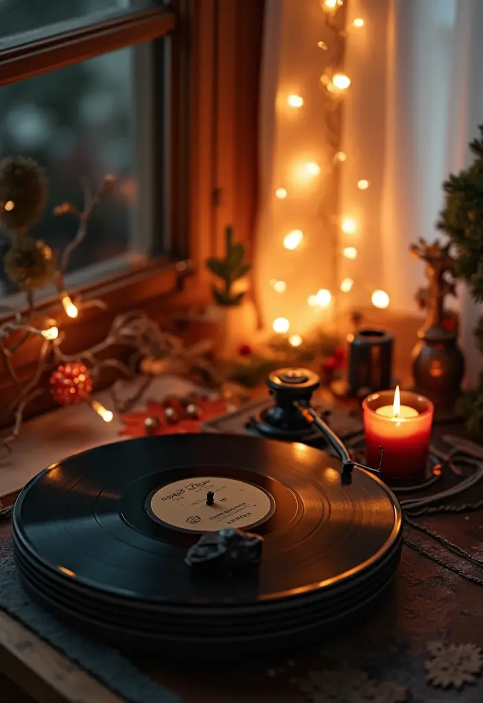 29 Apartment Christmas Decor Ideas for a Cozy Holiday Home 15 29 Apartment Christmas Decor Ideas for a Cozy Holiday Home - 15. Holiday Music Corner