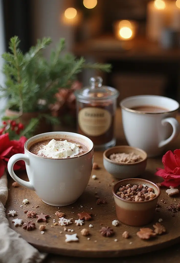29 Apartment Christmas Decor Ideas for a Cozy Holiday Home 20 29 Apartment Christmas Decor Ideas for a Cozy Holiday Home - 20. Hot Cocoa Bar Setup