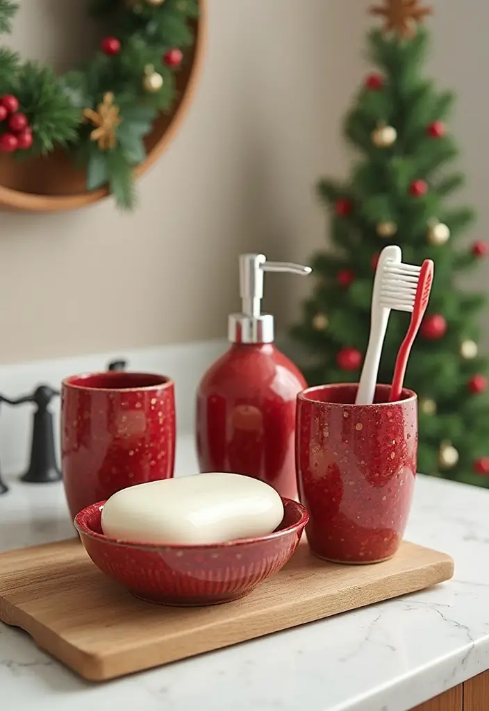 29 Bathroom Christmas Decor Ideas That Spark Joy 14 29 Bathroom Christmas Decor Ideas That Spark Joy - 14. Seasonal Bathroom Accessories