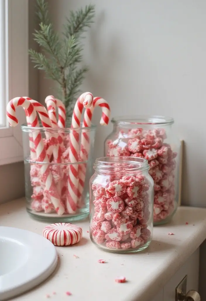 29 Bathroom Christmas Decor Ideas That Spark Joy 15 29 Bathroom Christmas Decor Ideas That Spark Joy - 15. Decorative Jars with Holiday Treats