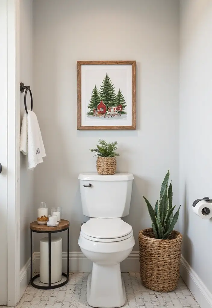 29 Bathroom Christmas Decor Ideas That Spark Joy 16 29 Bathroom Christmas Decor Ideas That Spark Joy - 16. Holiday-Themed Art Prints
