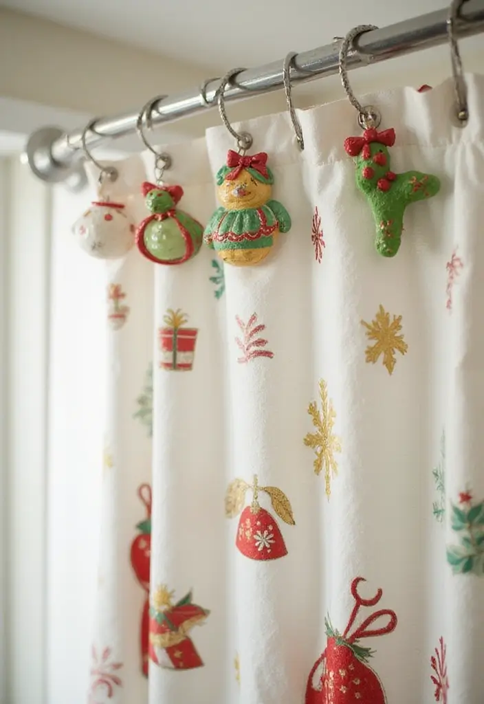 29 Bathroom Christmas Decor Ideas That Spark Joy 20 29 Bathroom Christmas Decor Ideas That Spark Joy - 20. Holiday-Themed Shower Hooks