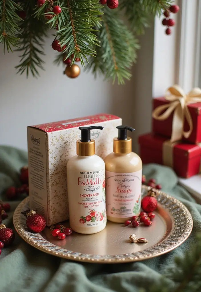 29 Bathroom Christmas Decor Ideas That Spark Joy 22 29 Bathroom Christmas Decor Ideas That Spark Joy - 22. Seasonal Shower Gel and Lotion Set