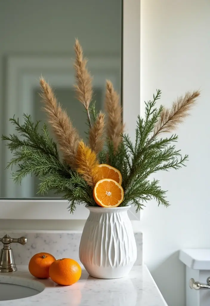 29 Bathroom Christmas Decor Ideas That Spark Joy 29 29 Bathroom Christmas Decor Ideas That Spark Joy - 29. Utilize Natural Elements